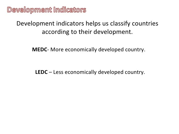 Introduction to development indicators
