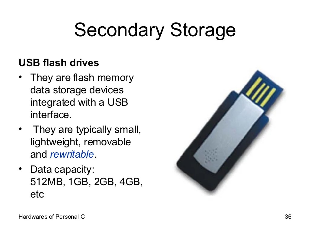 Secondary Storage USB flash drives