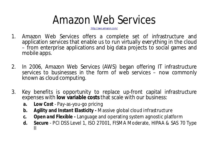 Introduction to Amazon  Services