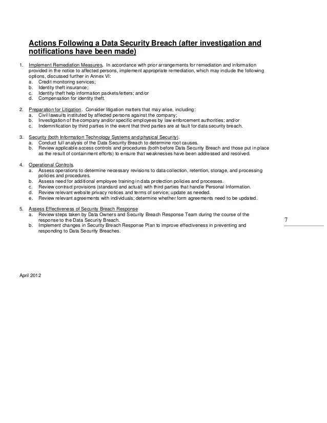 Introduction to Data Security Breach Preparedness with Model Data Sec…