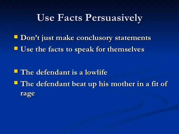 Introduction to persuasion and theory of the case