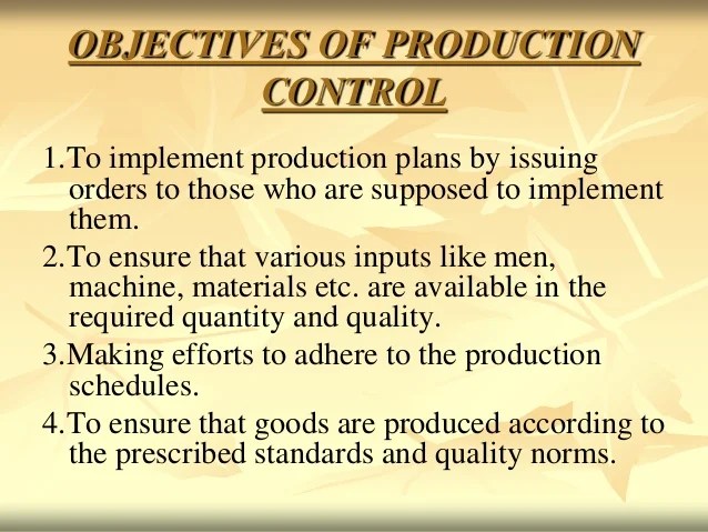 Introduction to production planning and control