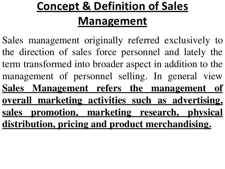 Introduction to sales management