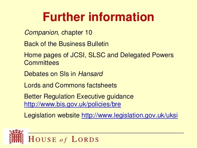 Introduction to secondary legislation