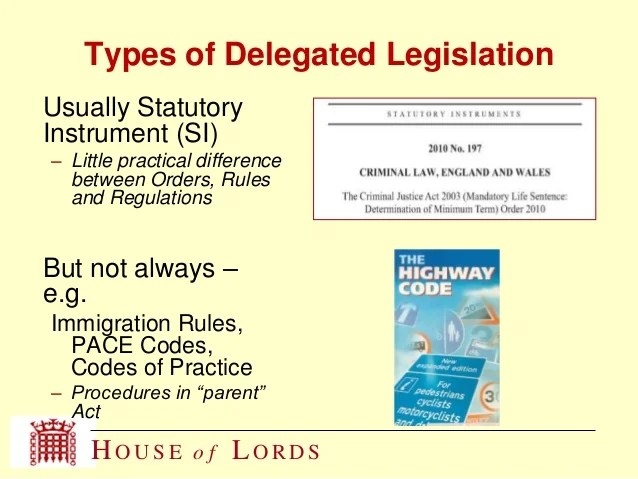 Introduction to secondary legislation