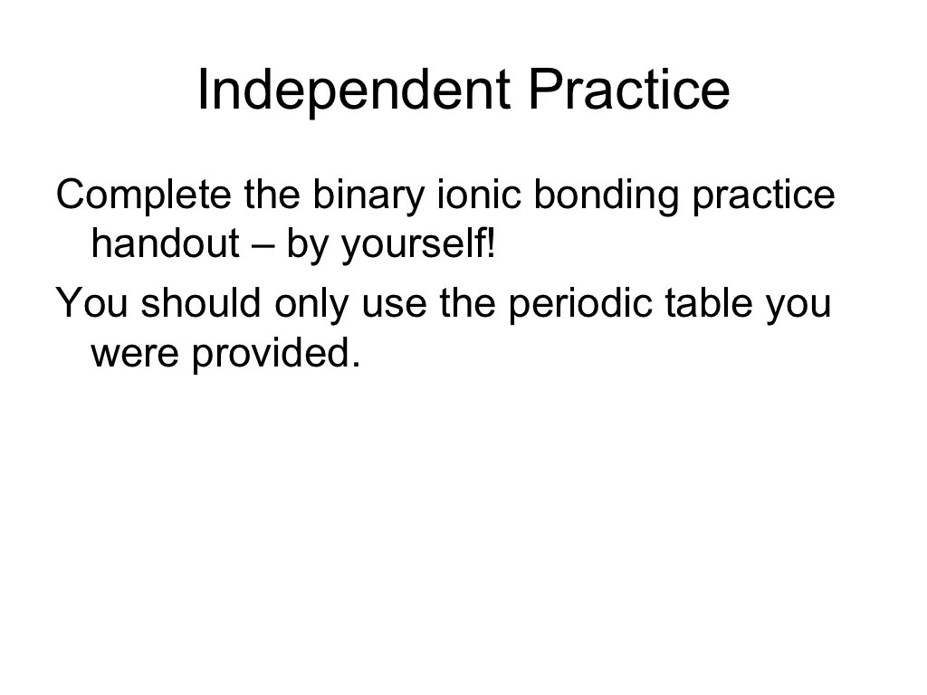 Ionic bonding binary