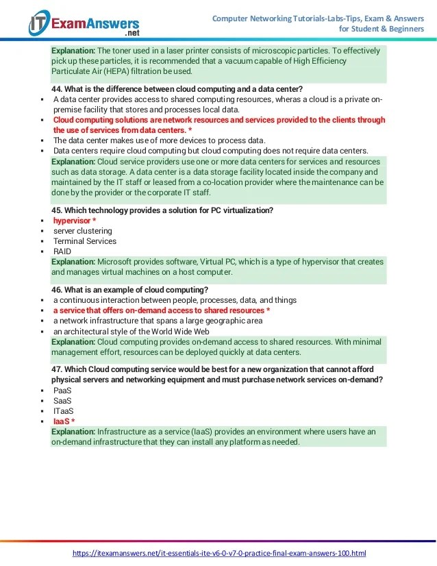 Ite Final Exam Answers 2016