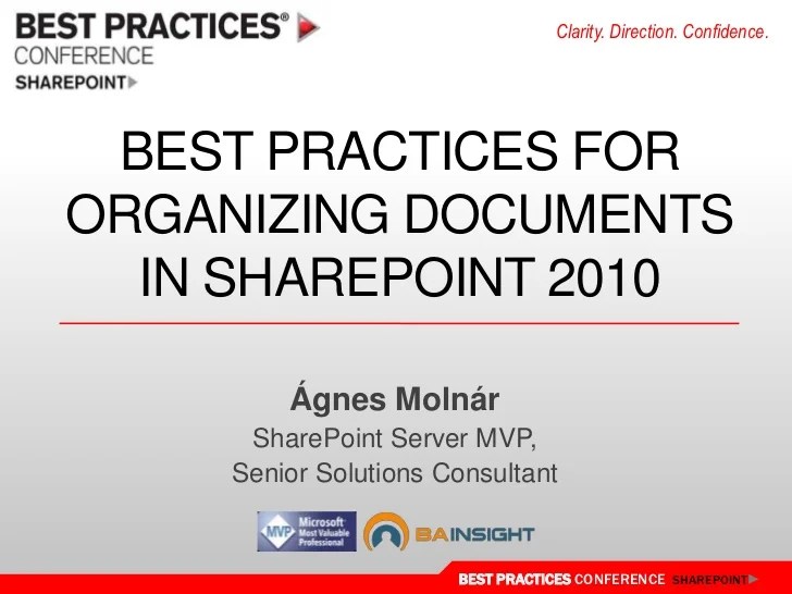 Best Practices for Organizing Documents in SharePoint 2010