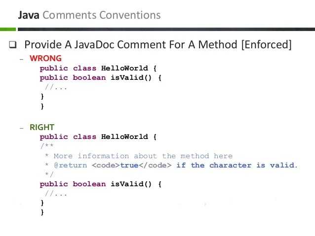Java & J2EE Coding Conventions