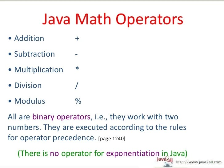 basic core java up to operator