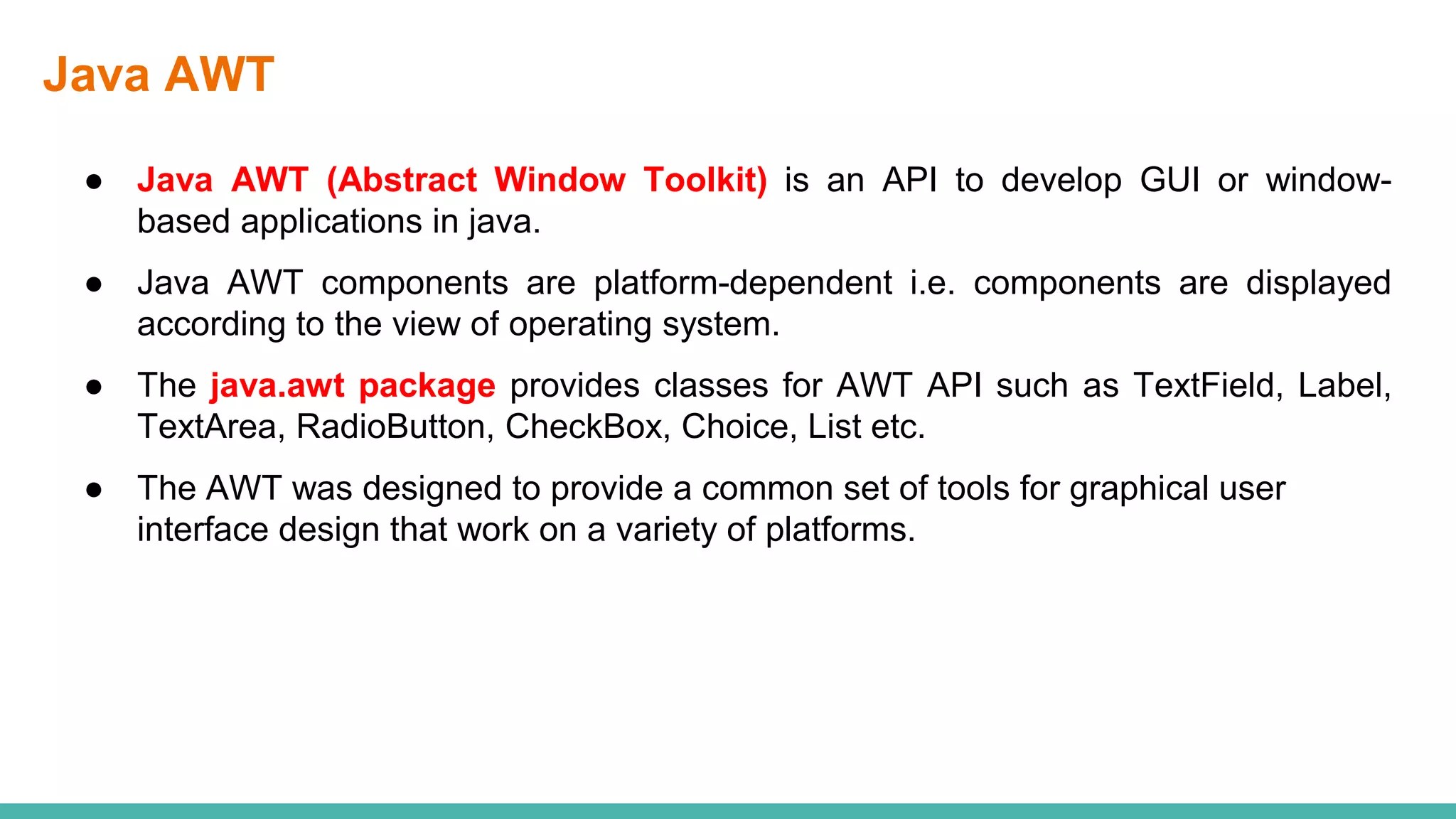 Java awt (abstract window toolkit) PPT