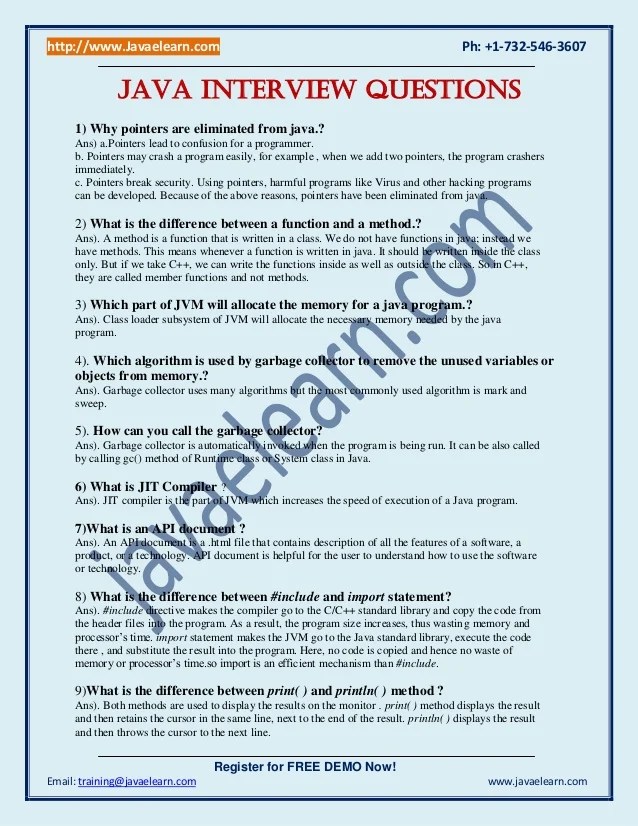 Java Interview Questions And Answers