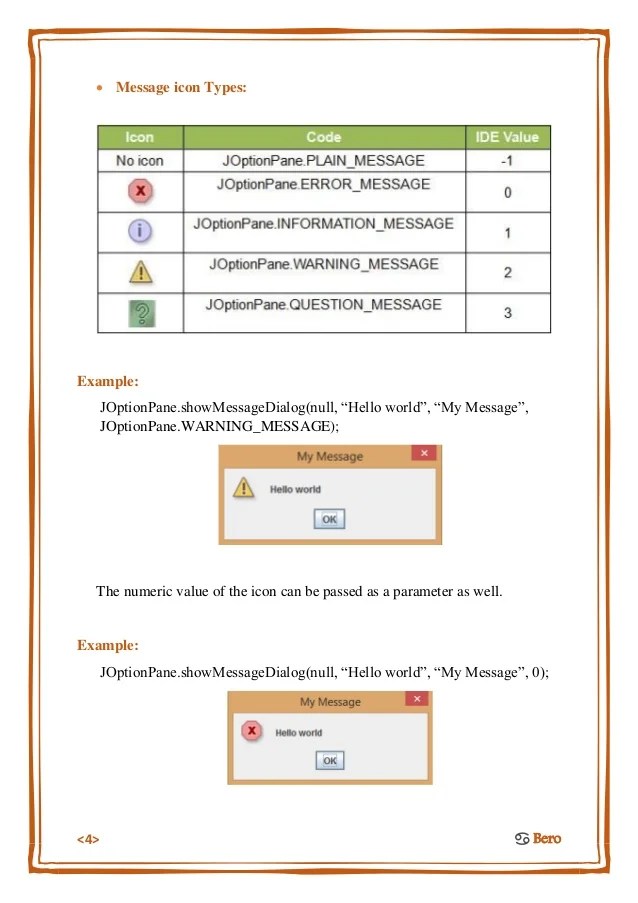 Java JOptionPane tutorial Message, input, and confirm dialogs