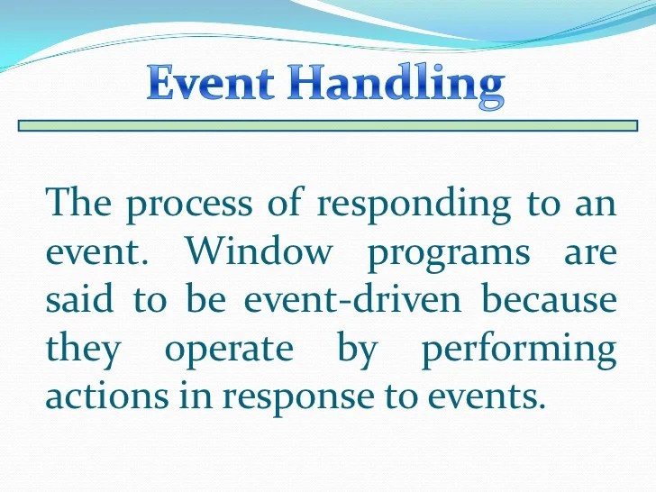 Java programmingEvent Handling