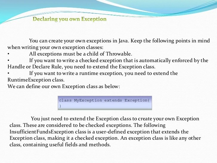 Writing Custom Exceptions Java ― How to Create an Exception Class in Java