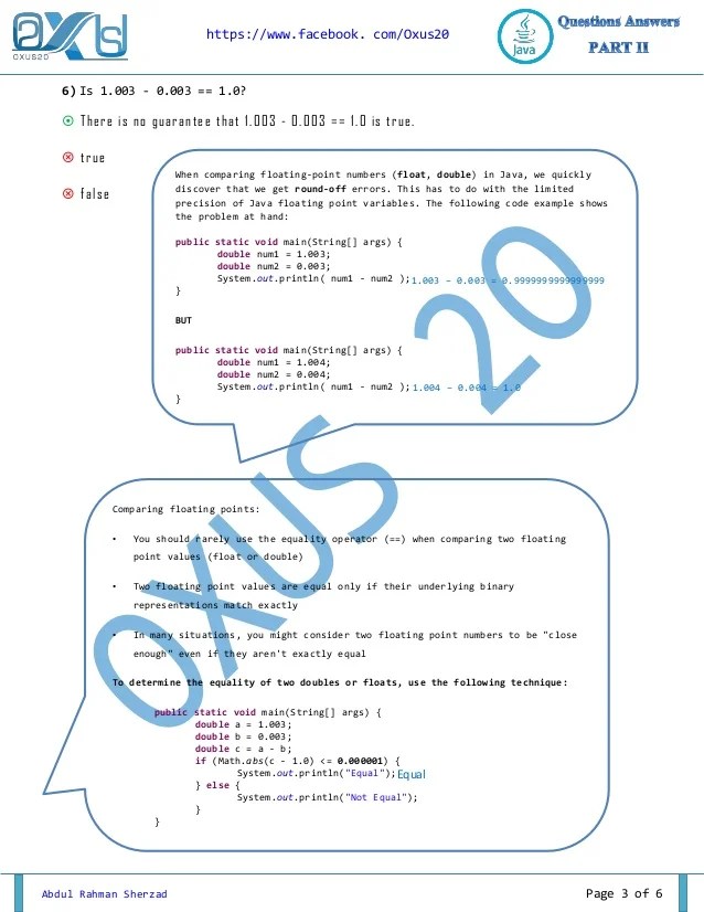 JAVA Programming Questions and Answers PART II