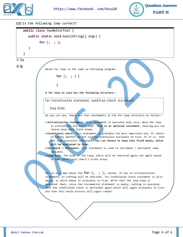 JAVA Programming Questions and Answers PART II