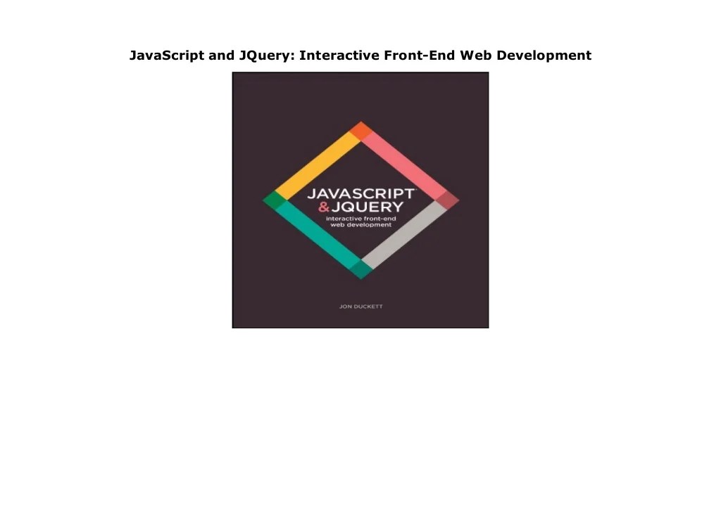 JavaScript and JQuery Interactive FrontEnd Web Development
