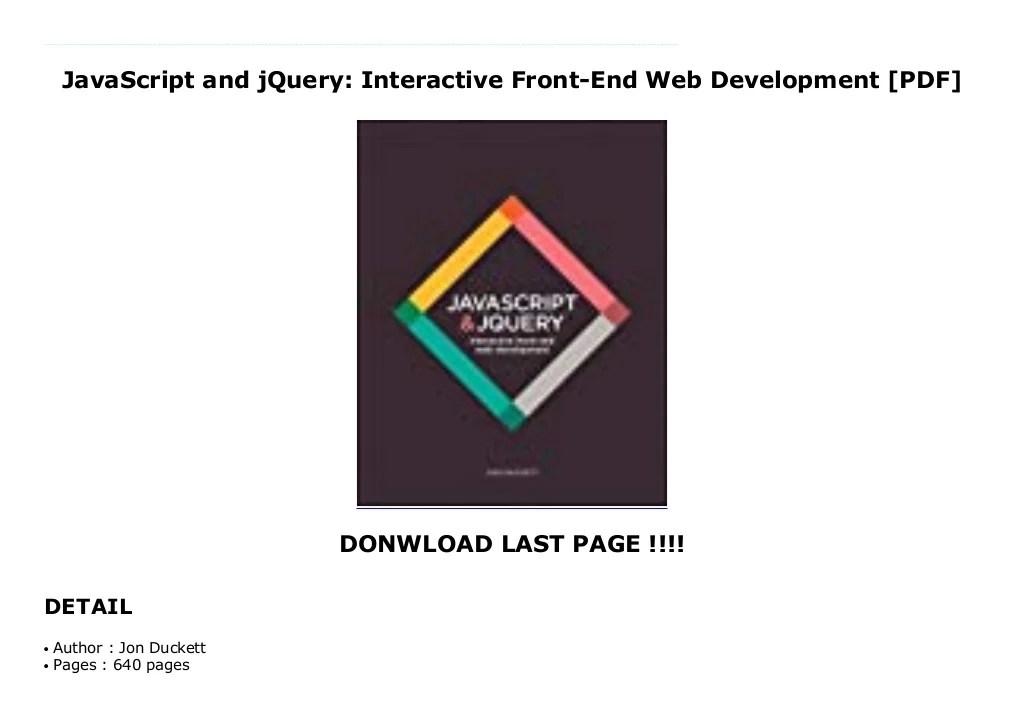 JavaScript and jQuery Interactive FrontEnd Web