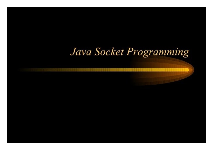 Java sockets
