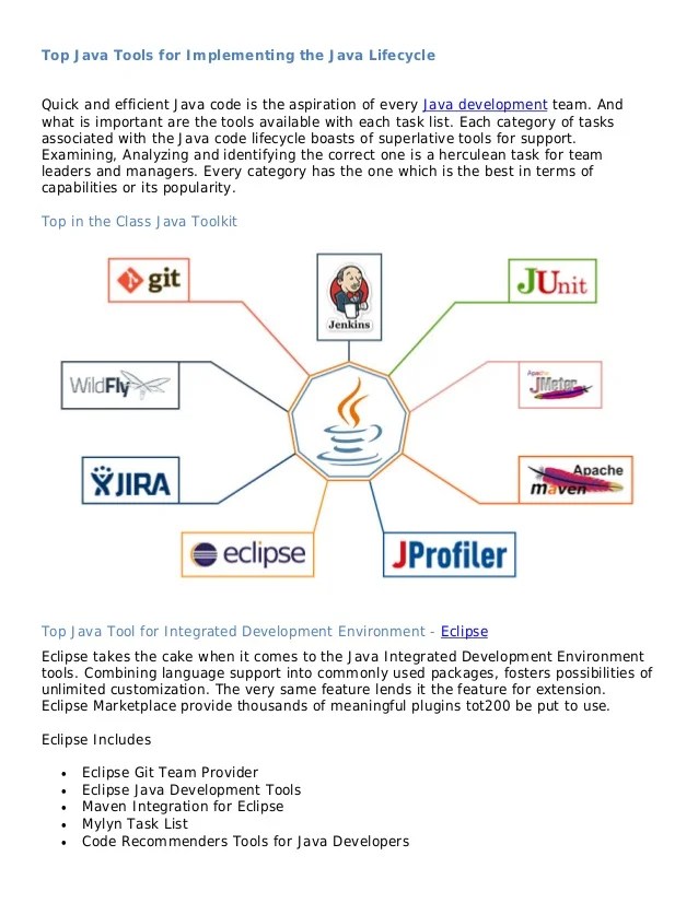 Top Java Tools for Implementing the Java Lifecycle