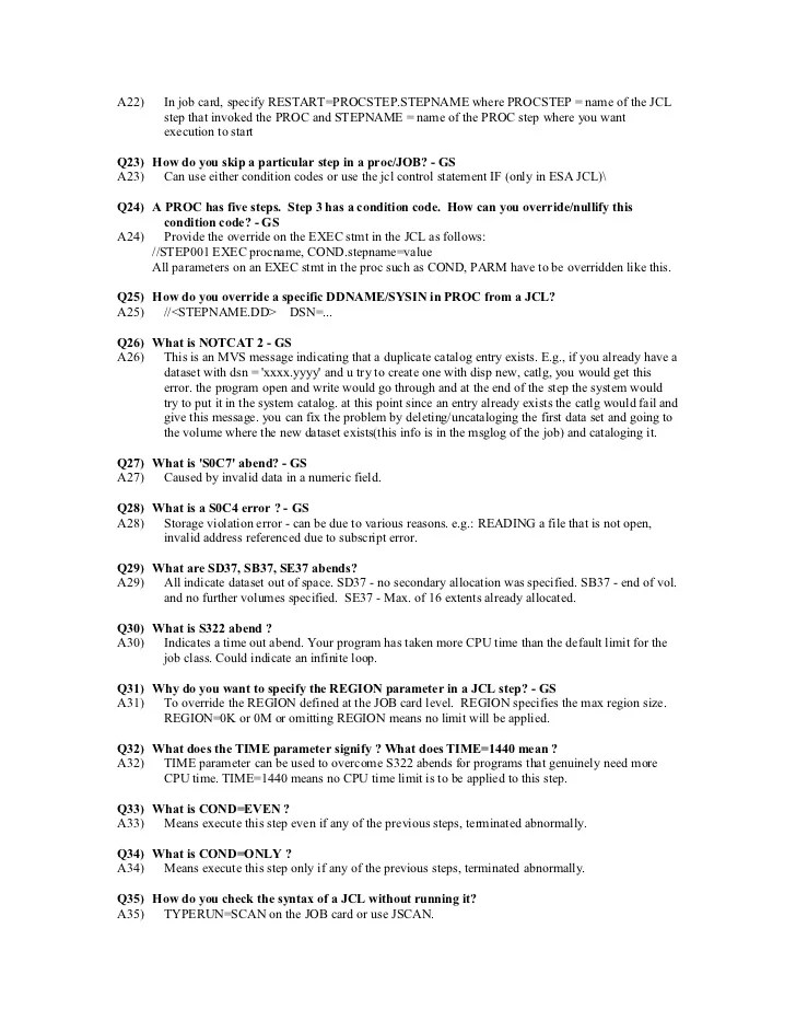 Jcl faqs