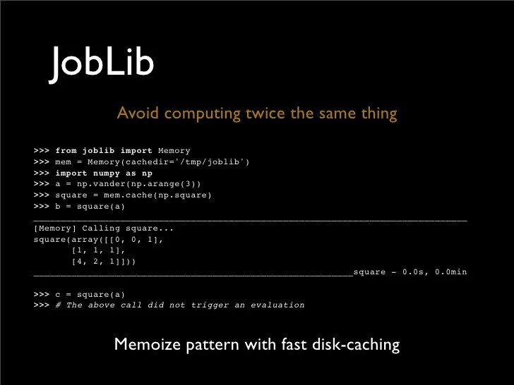 JobLib Running Python function as pipeline jobs