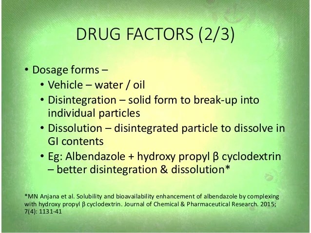 Factors affecting parameters