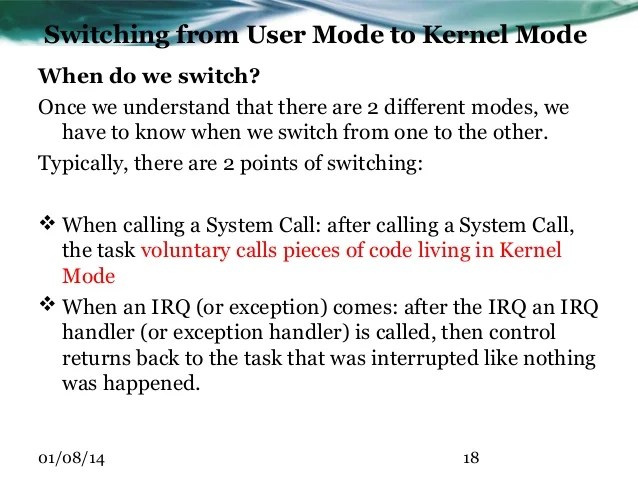 User mode and Kernel mode Switching GeeksforGeeks
