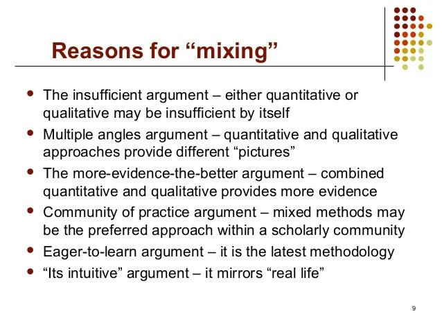 Mixed methods research