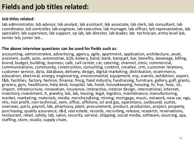 Top 36 lab interview questions and answers pdf