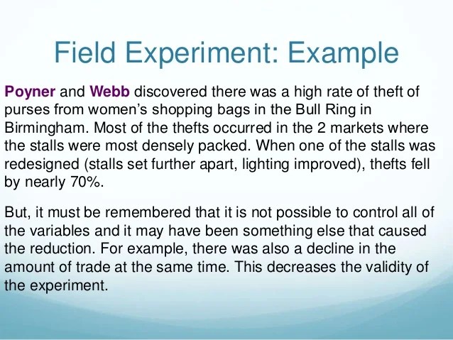 Lab & Field Experiments