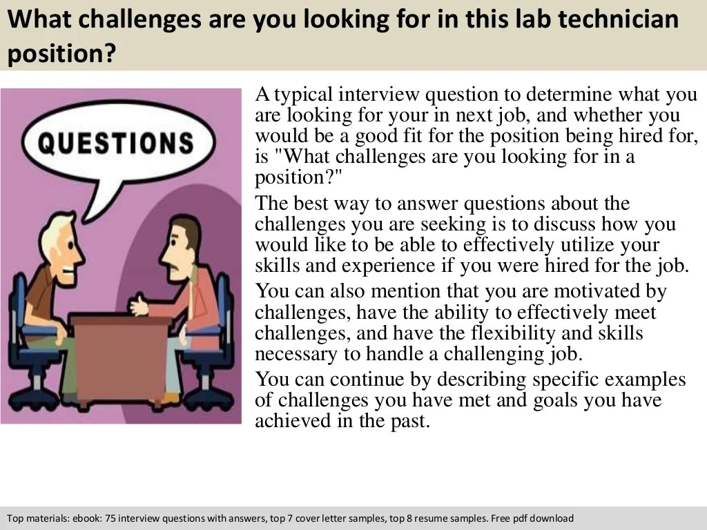 Lab technician interview questions