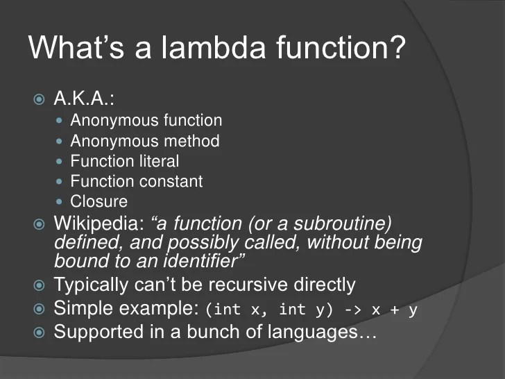 Lambda functions in java 8