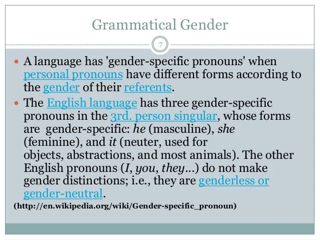 Language & gender presentation