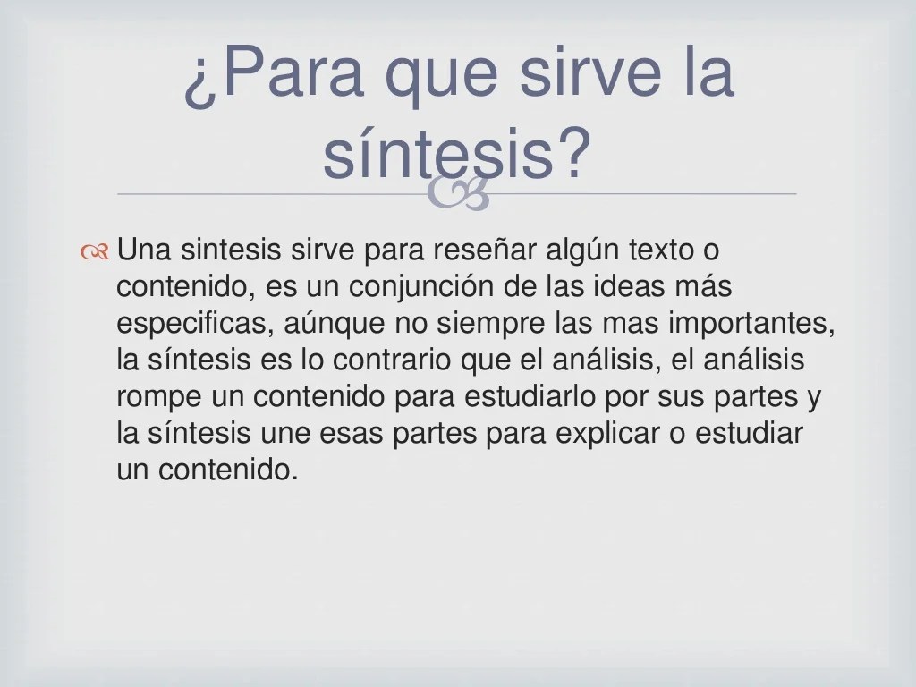 LA SÍNTESIS