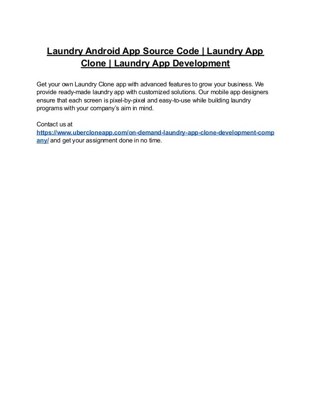 Laundry Android App Source Code Laundry App Clone Laundry App Development