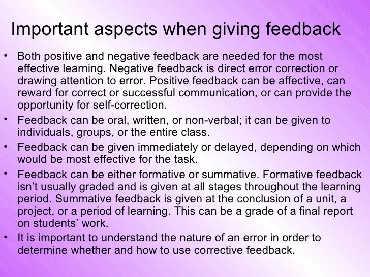 Learner Feedback