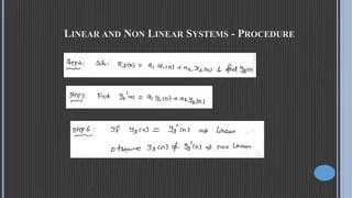 Linear & Non-Linear Systems |Solved problems| | PPTX