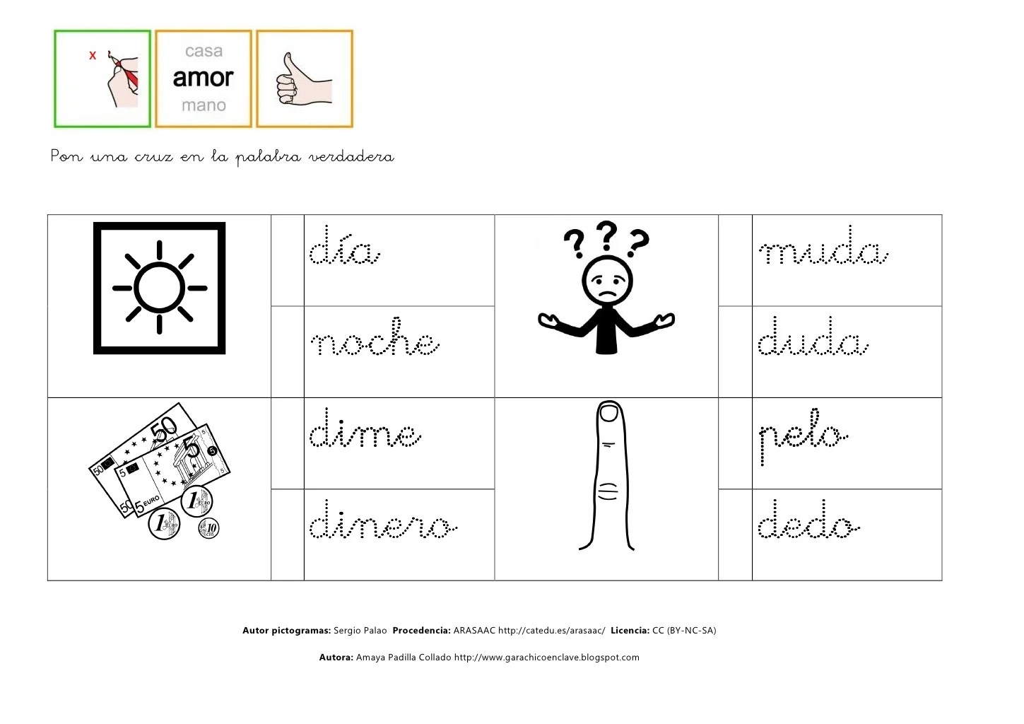 Lectura comprensiva de palabras d