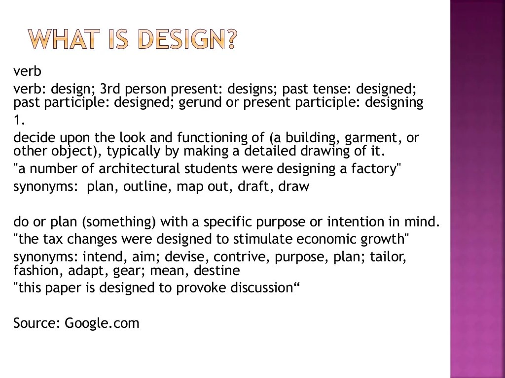 Lecture 1 a definition of design its elements and principle