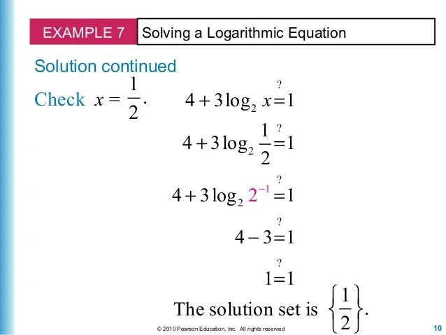 Lecture 12 sections 4.5 logarithmic equations