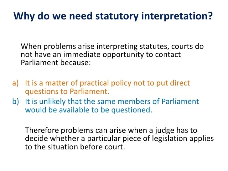 Lecture 1 statutory interpretation on Literal Rule
