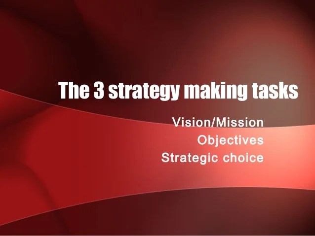 Lecture 2 the 3 strategy making tasks Lecture 2 the 3 strategy making tasks