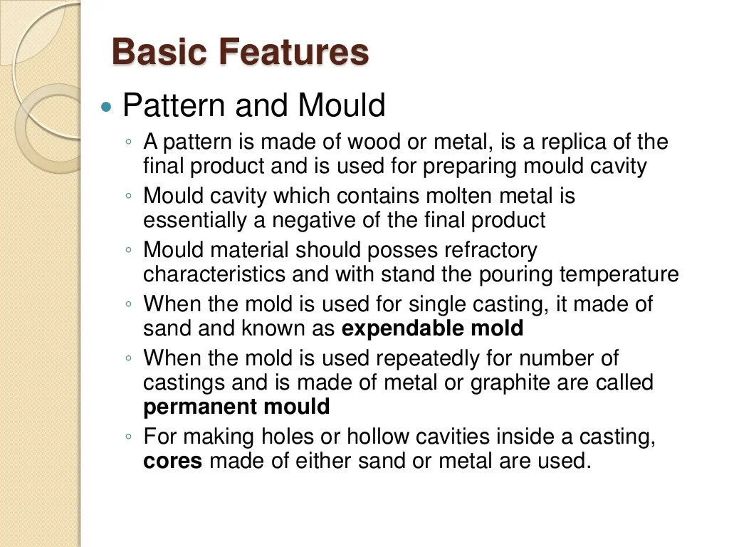 Metal Casting processes including pattern making and mold making,Patt…