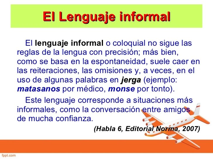 Significado De Lenguaje Informal Pares
