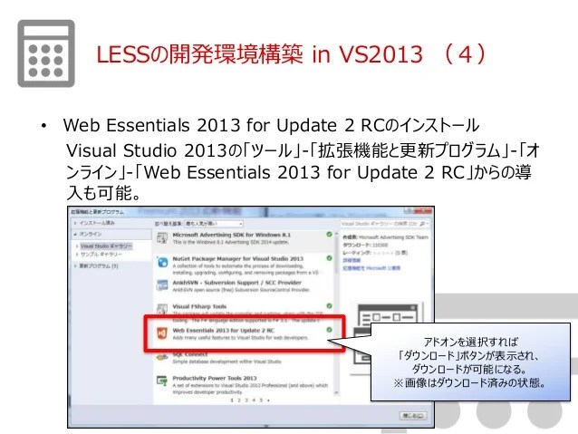 LESS(Leaner CSS)Visual Studio 2013を用いた LESSの使い方について