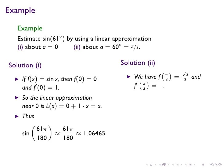 Lesson 13 Linear Approximation