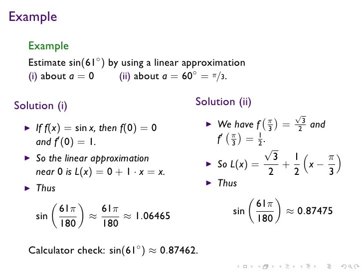Lesson 13 Linear Approximation