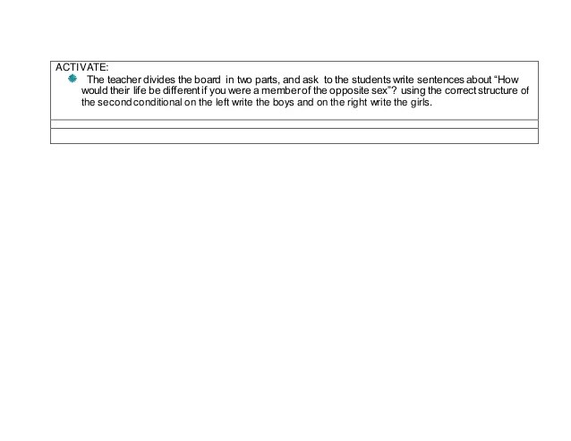 Lesson plan second conditional